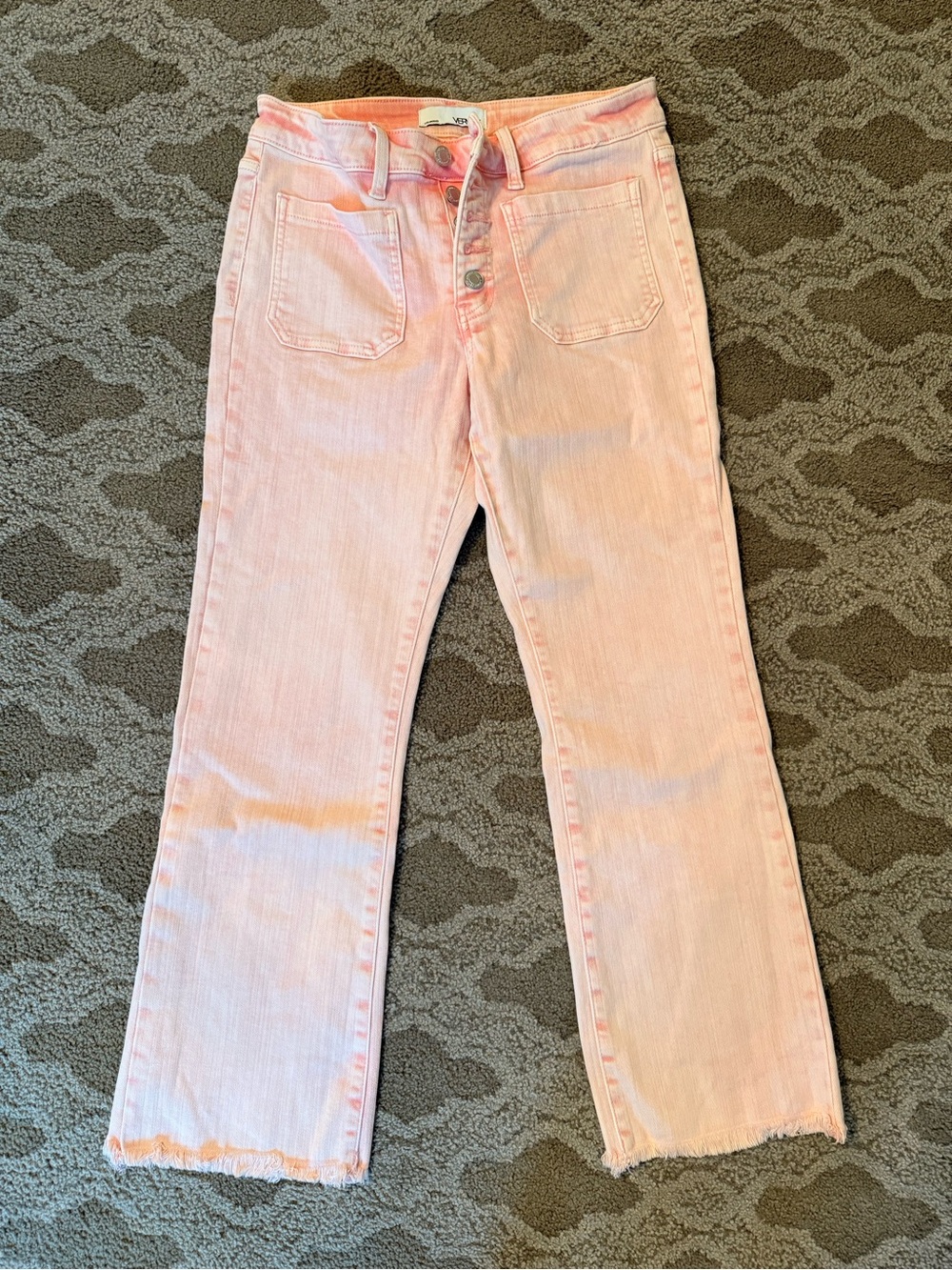 Women's Vervet Pink Button-Front Jeans-Size 28